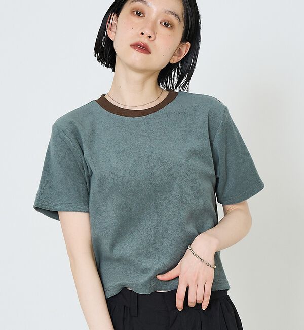 NOMINE「袖 パイル Tシャツ【予約】」|Tシャツ・カットソー|グリーン