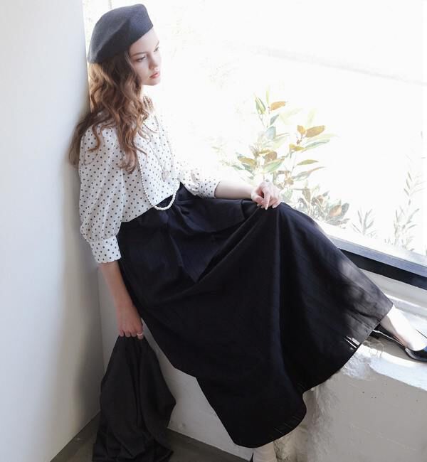 TIARA「リボンフレアスカート」|スカート|ブラック