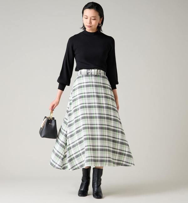 TIARA「ベルト付フレアスカート」|スカート|