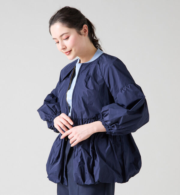TIARA「ペプラムブルゾン」|ブルゾン・スタジャン|ネイビー