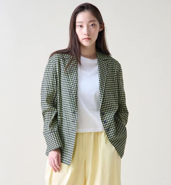 TIARA「ギンガムチェックブラウスジャケット」|テーラードジャケット|