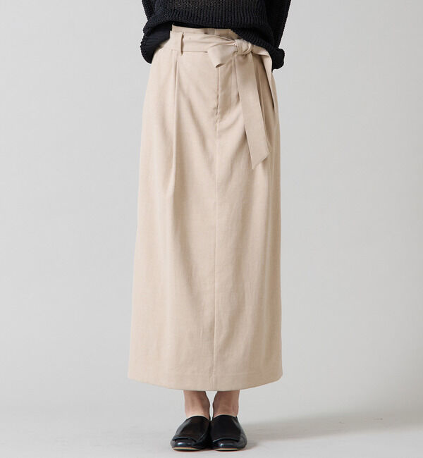 Liesse「ベルテッドタイトスカート」|スカート|ベージュ