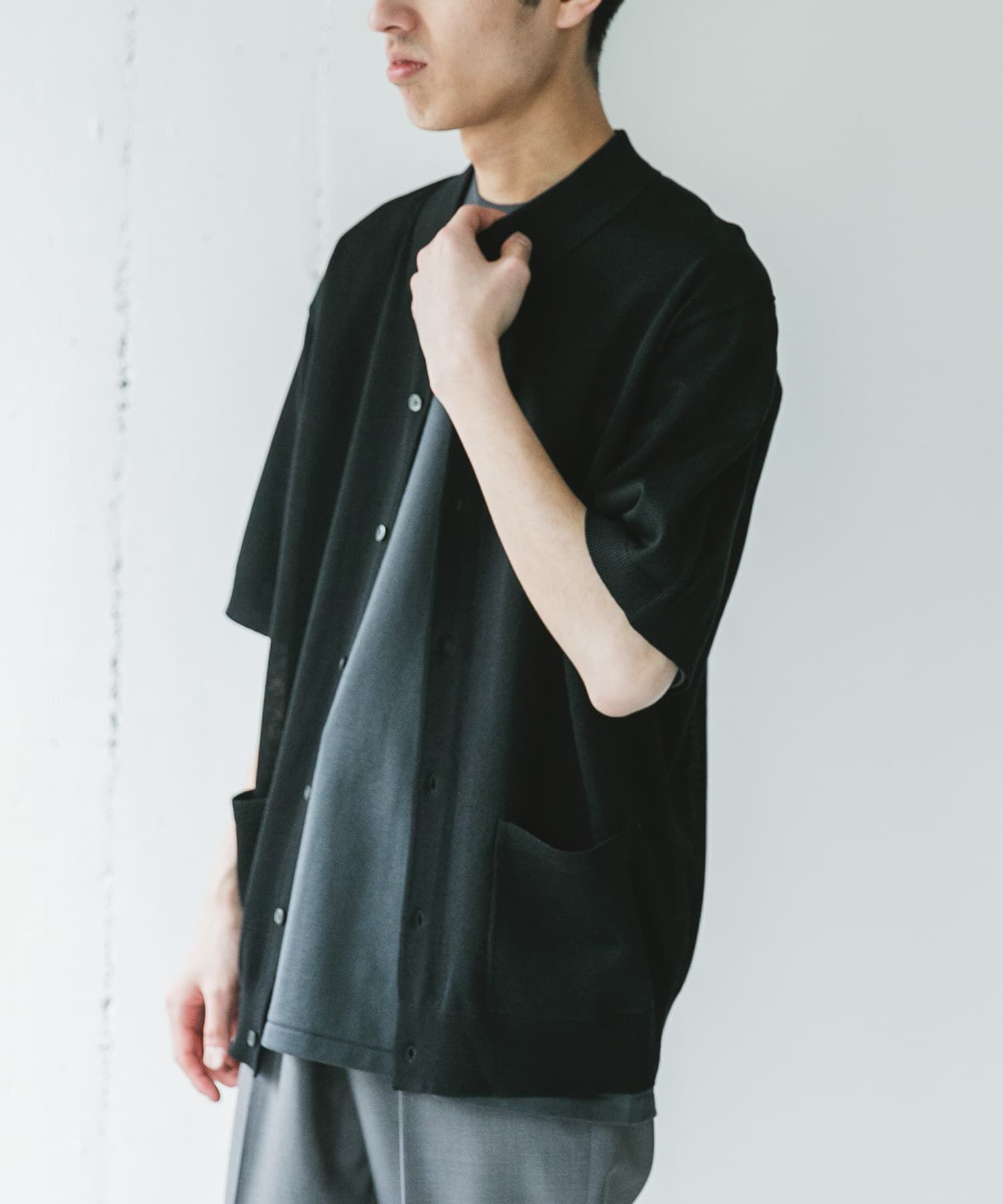 URBAN RESEARCH DOORS「リネンライクショートスリーブシャツカーディガン」|カーディガン|