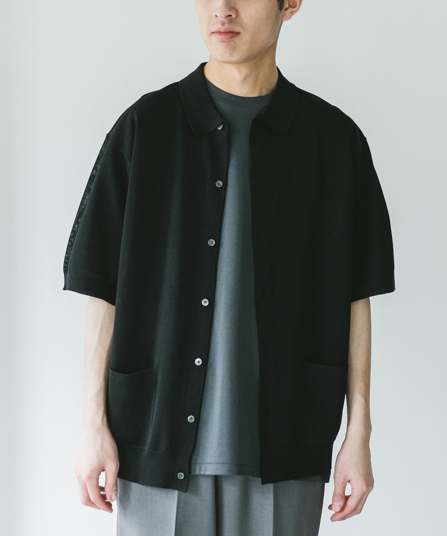 URBAN RESEARCH DOORS「リネンライクショートスリーブシャツカーディガン」|カーディガン|