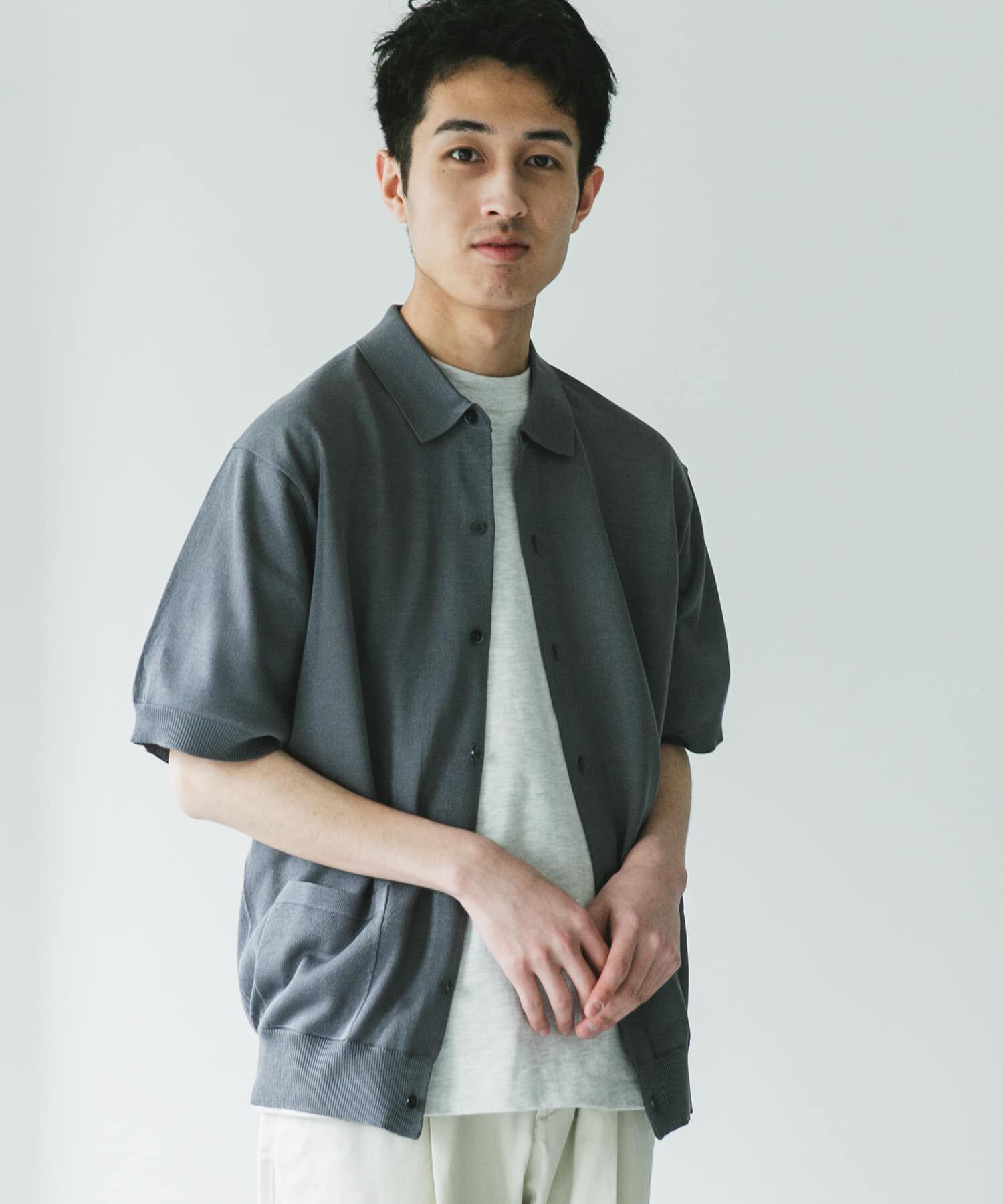 URBAN RESEARCH DOORS「リネンライクショートスリーブシャツカーディガン」|カーディガン|