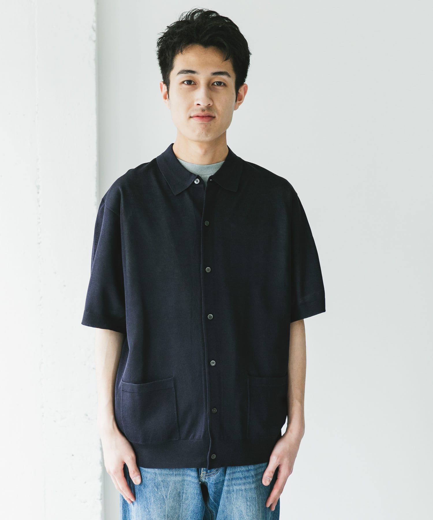 URBAN RESEARCH DOORS「リネンライクショートスリーブシャツカーディガン」|カーディガン|