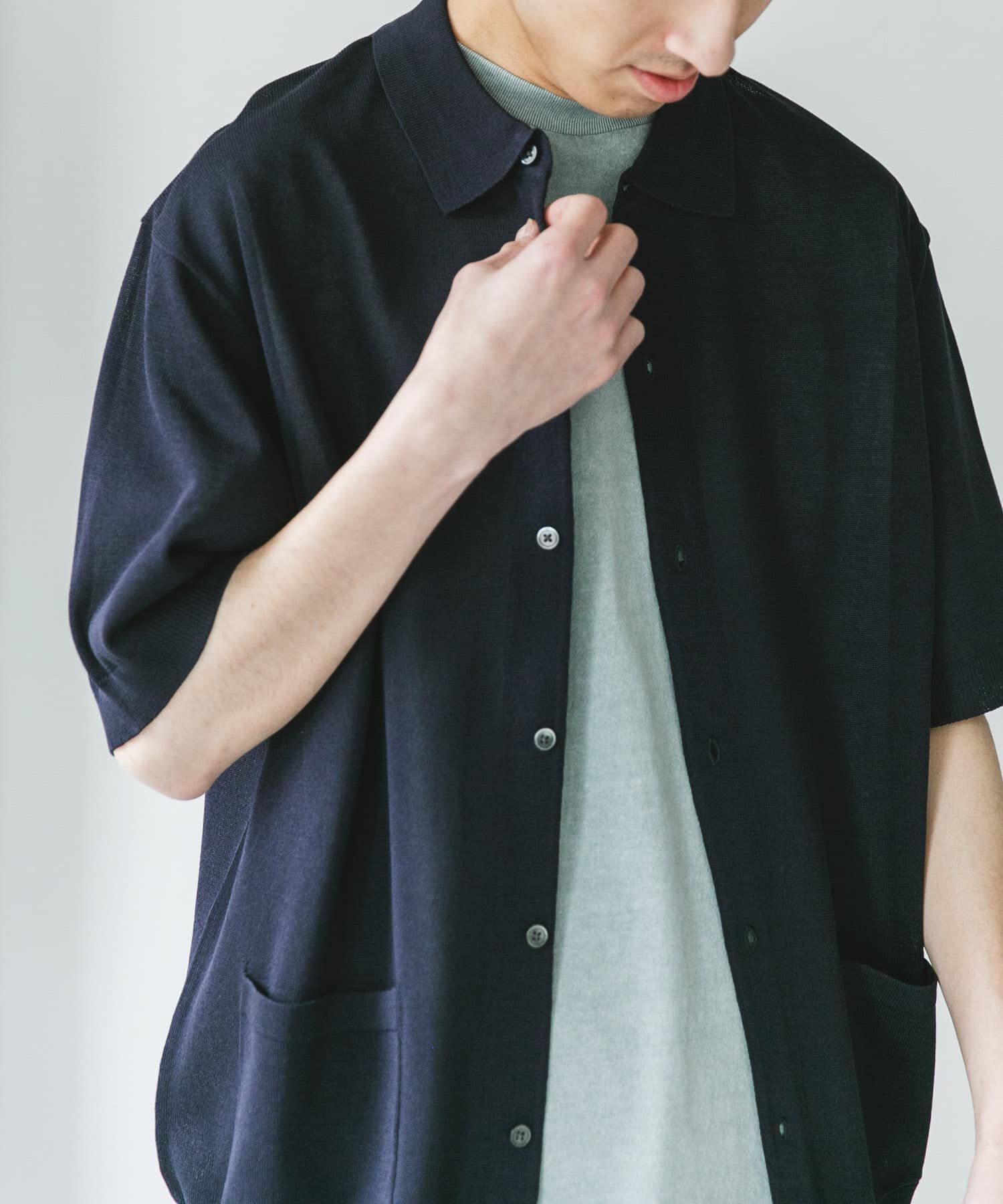 URBAN RESEARCH DOORS「リネンライクショートスリーブシャツカーディガン」|カーディガン|