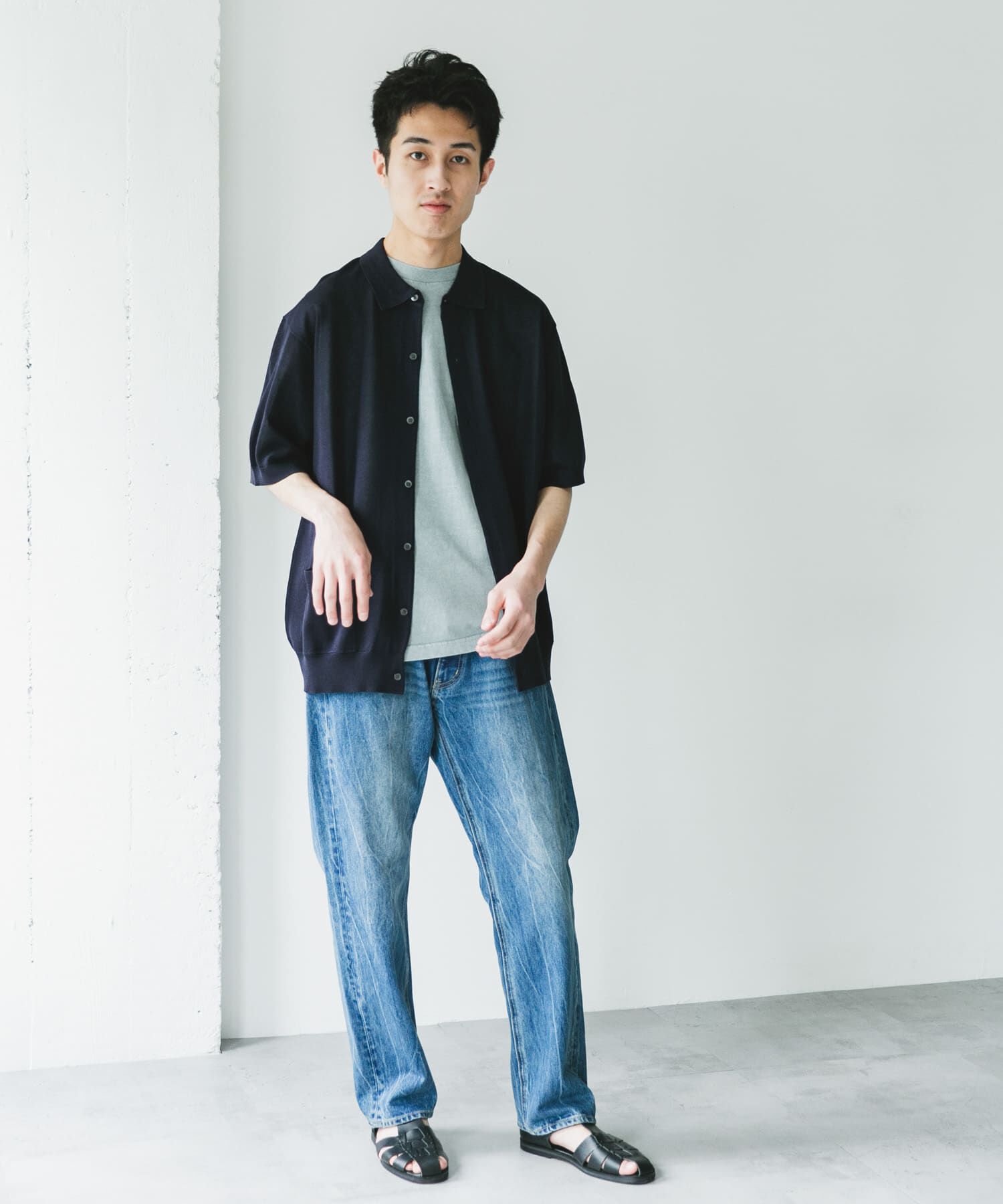 URBAN RESEARCH DOORS「リネンライクショートスリーブシャツカーディガン」|カーディガン|