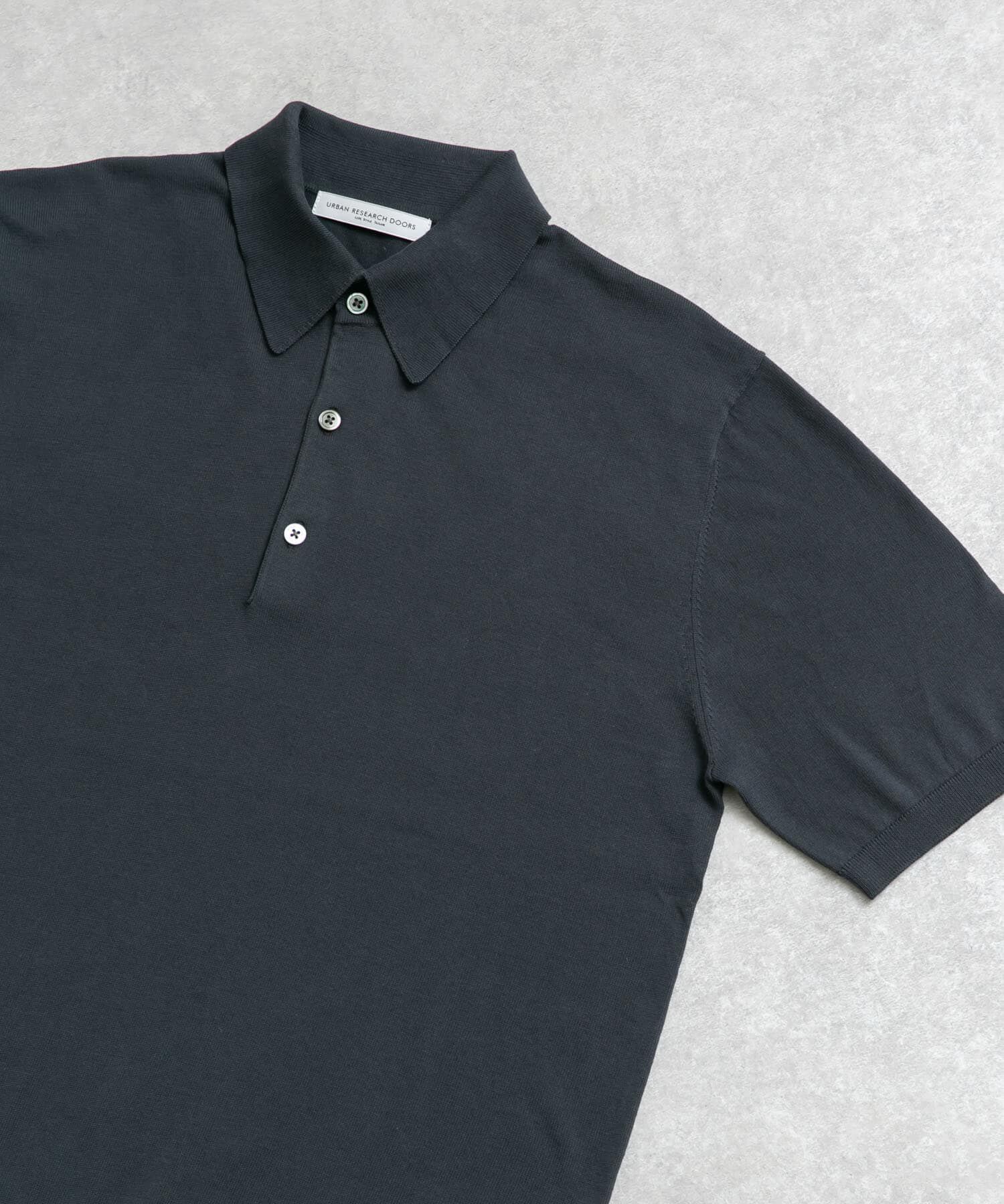 URBAN RESEARCH DOORS「『UR TECH ひやサラクール』『接触冷感/UVカット』 ニットポロシャツ」|シャツ・ブラウス|グレー系その他