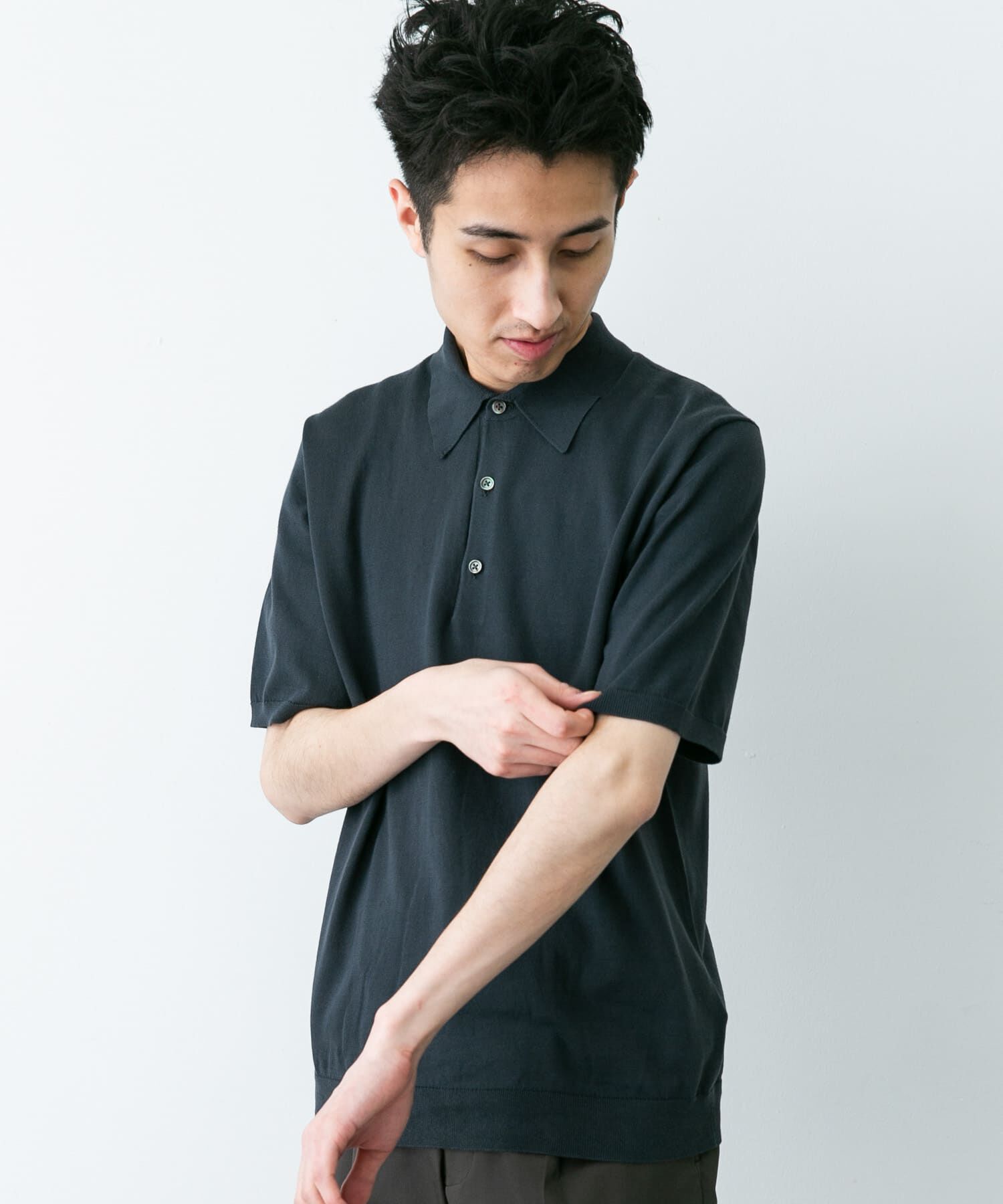 URBAN RESEARCH DOORS「『UR TECH ひやサラクール』『接触冷感/UVカット』 ニットポロシャツ」|シャツ・ブラウス|