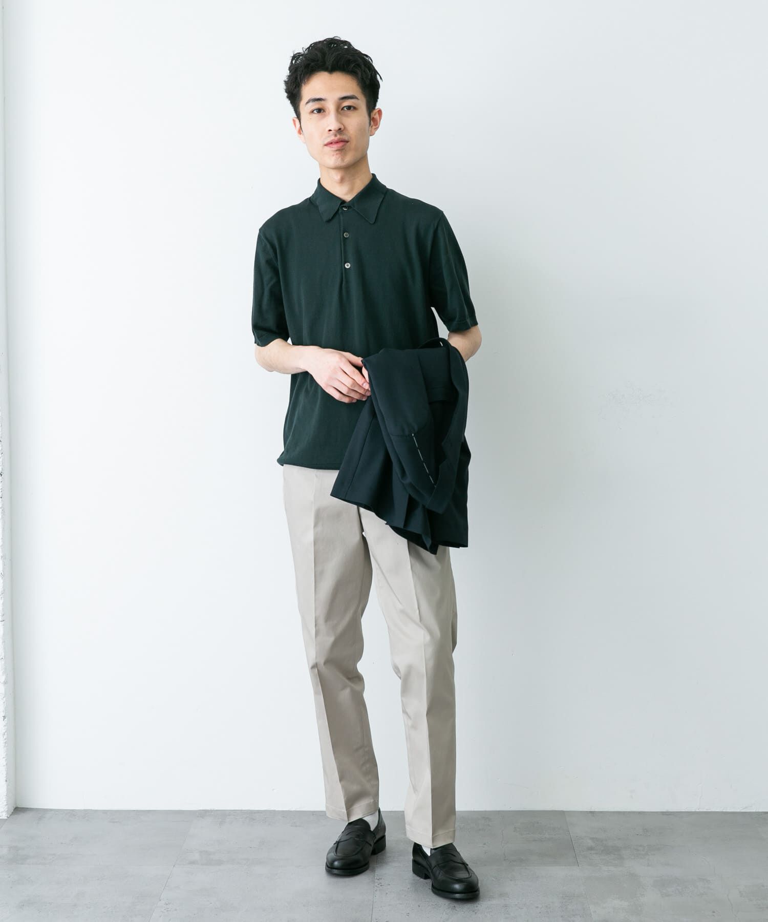 URBAN RESEARCH DOORS「『UR TECH ひやサラクール』『接触冷感/UVカット』 ニットポロシャツ」|シャツ・ブラウス|