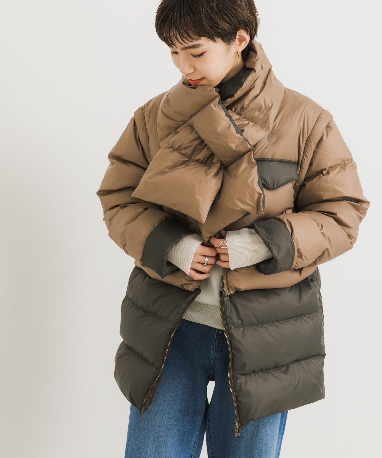 URBAN RESEARCH「Customize GreenDown Jacket」|ダウン|ベージュ
