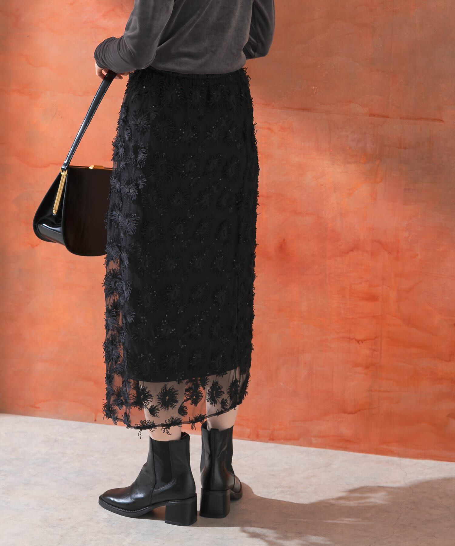 URBAN RESEARCH ROSSO「チュールフラワーレイヤードスカート」|スカート|