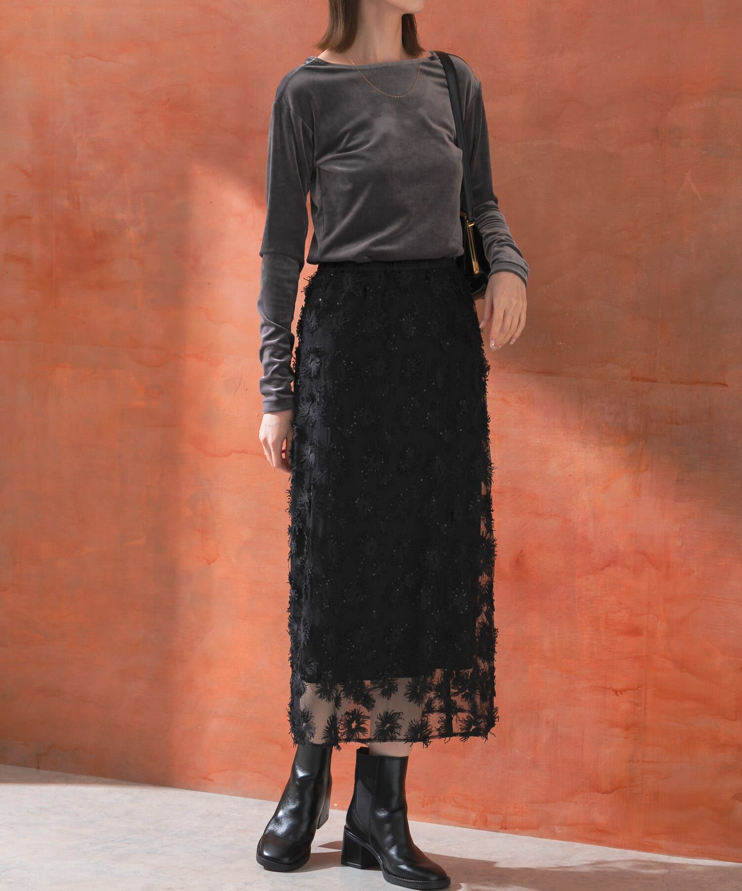 URBAN RESEARCH ROSSO「チュールフラワーレイヤードスカート」|スカート|