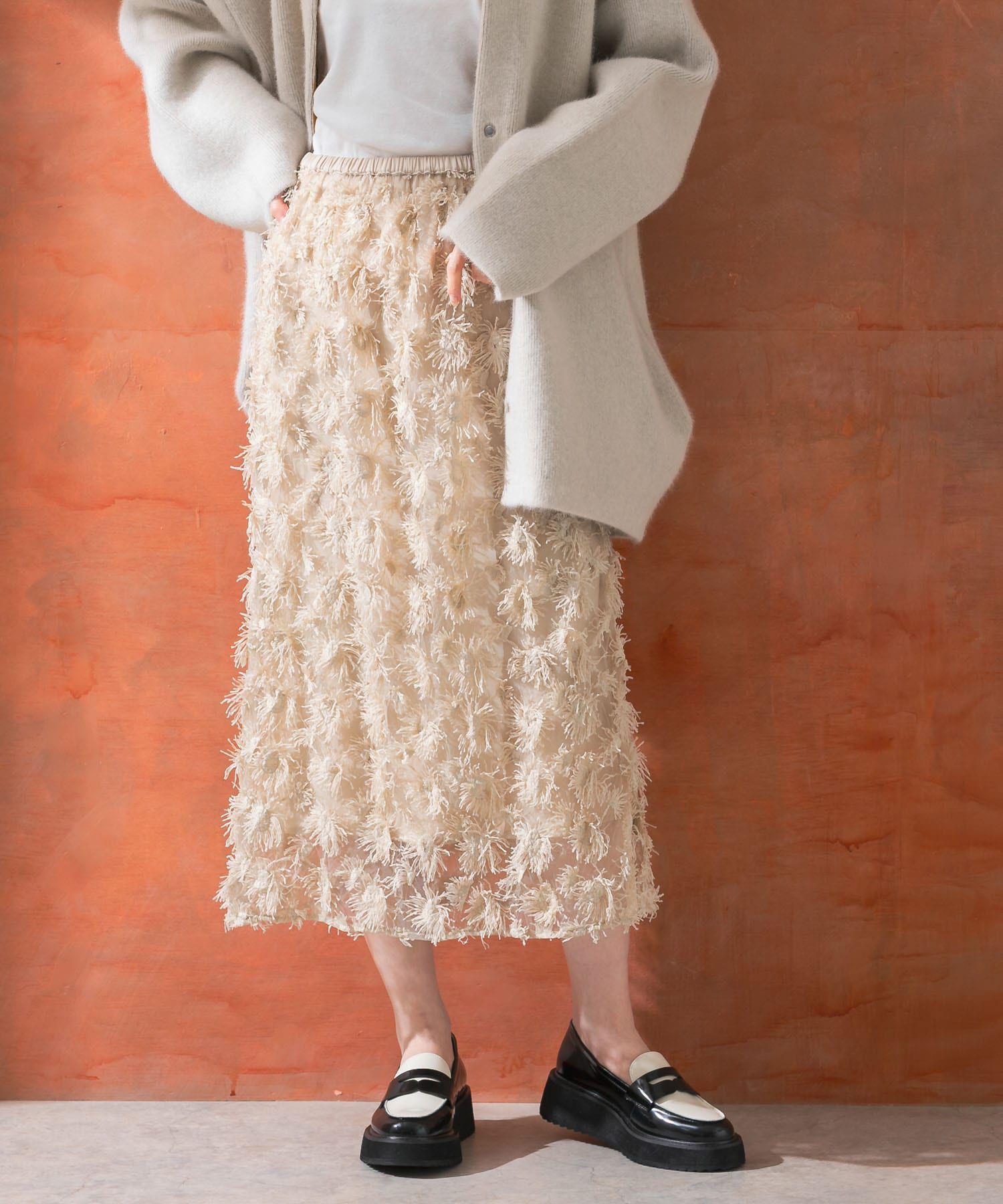 URBAN RESEARCH ROSSO「チュールフラワーレイヤードスカート」|スカート|