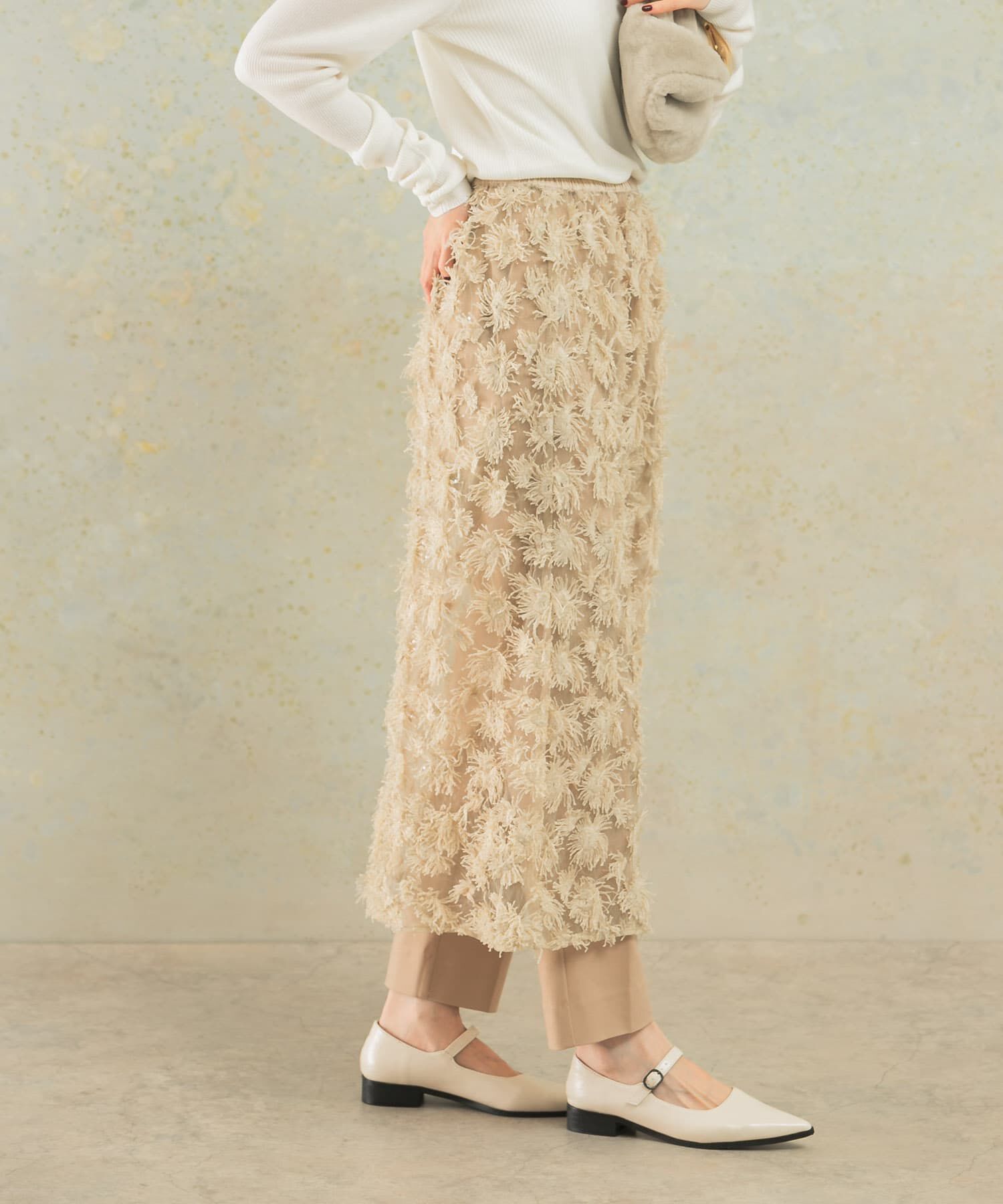 URBAN RESEARCH ROSSO「チュールフラワーレイヤードスカート」|スカート|