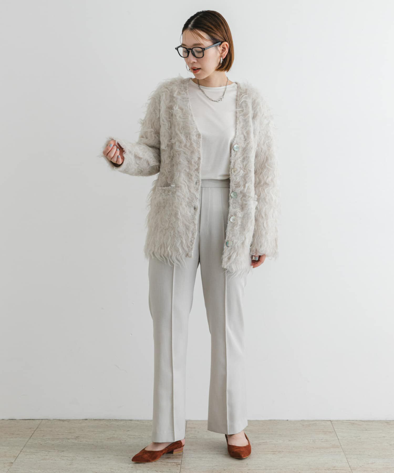 URBAN RESEARCH ROSSO「F by ROSSO　シープドッグシャギーカーディガン」|カーディガン|