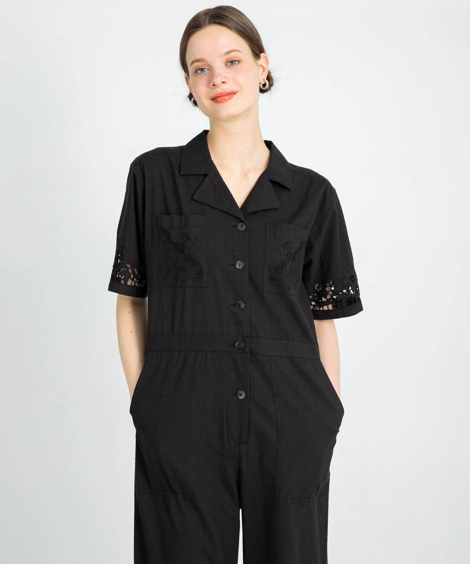 Sonny Label 「エンブロイダリーコットンオールインワン」|スカート|ブラック