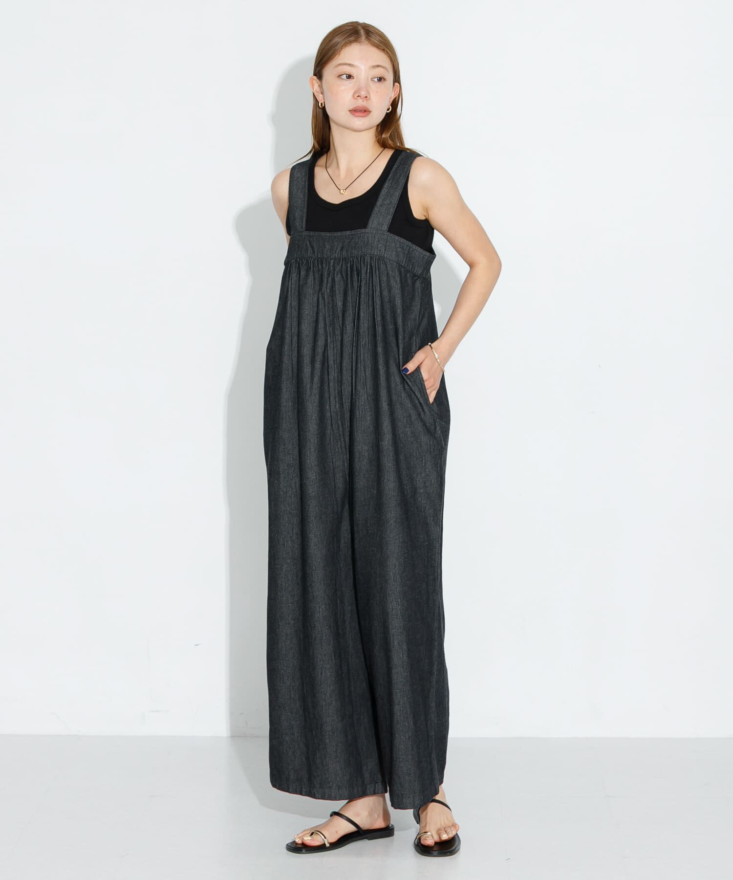 Sonny Label 「デニムサロペット」|スカート|ブラック