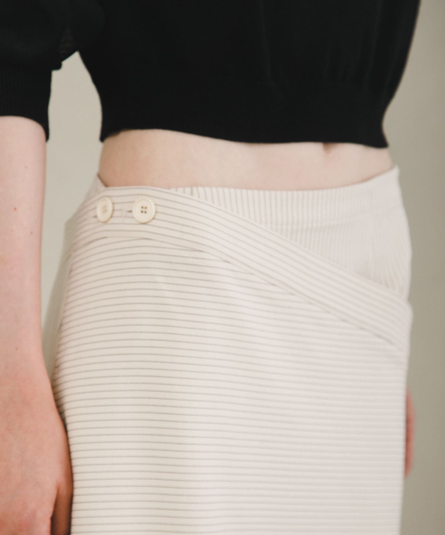 LAATO「stripe midi skirt」|スカート|