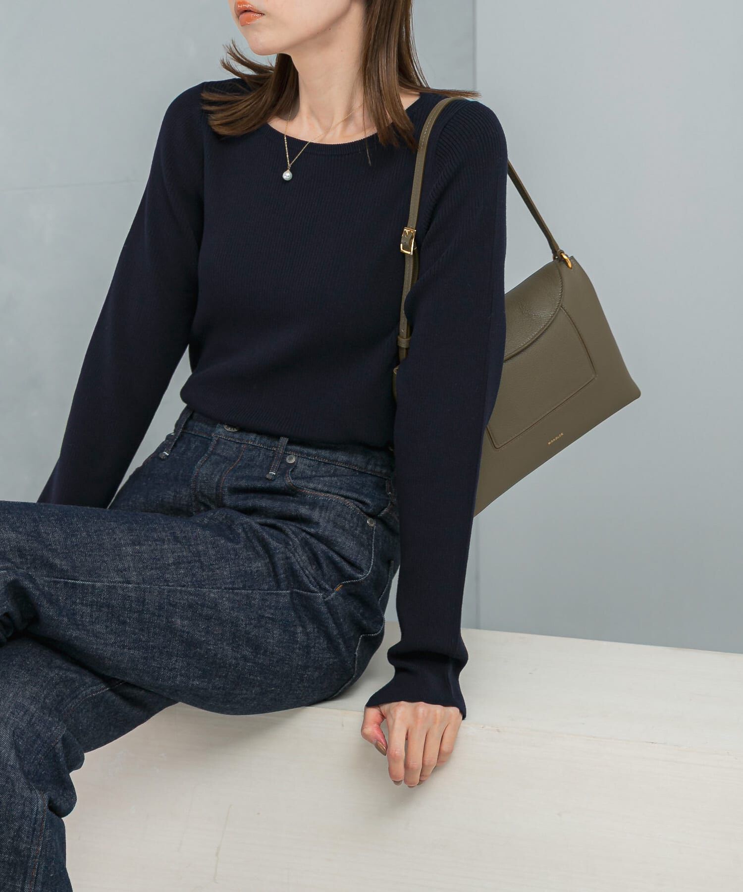 URBAN RESEARCH ROSSO「シルク混スリットスリーブリブニット」|ニット・セーター|