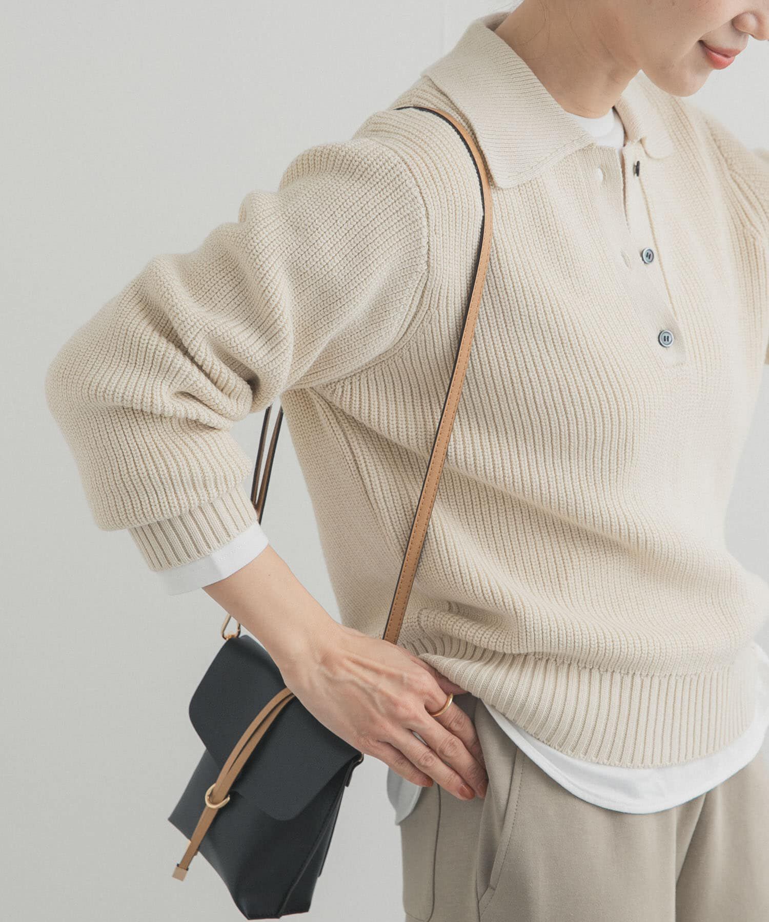 URBAN RESEARCH DOORS「衿付き畦ニット」|ニット・セーター|