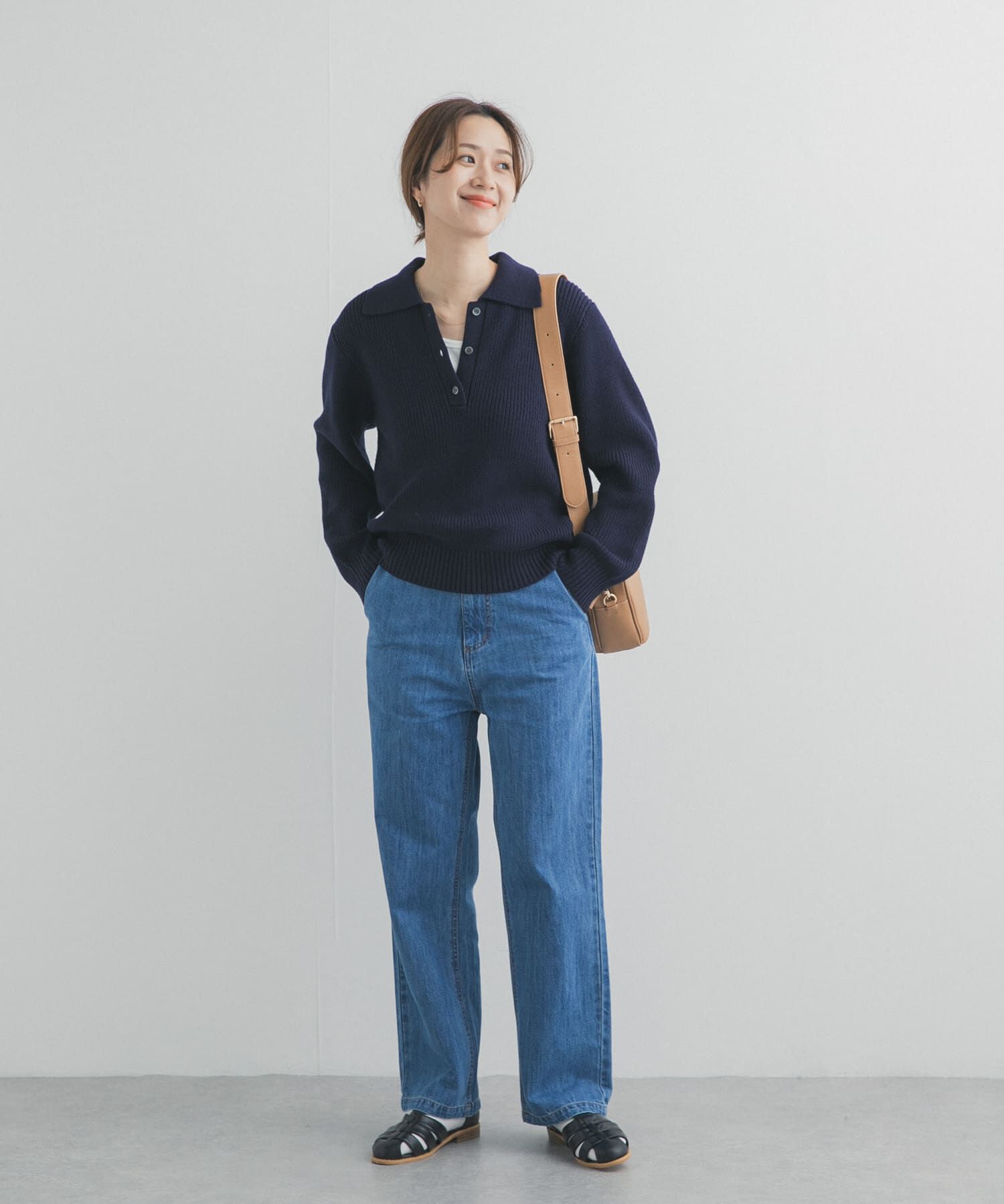 URBAN RESEARCH DOORS「衿付き畦ニット」|ニット・セーター|