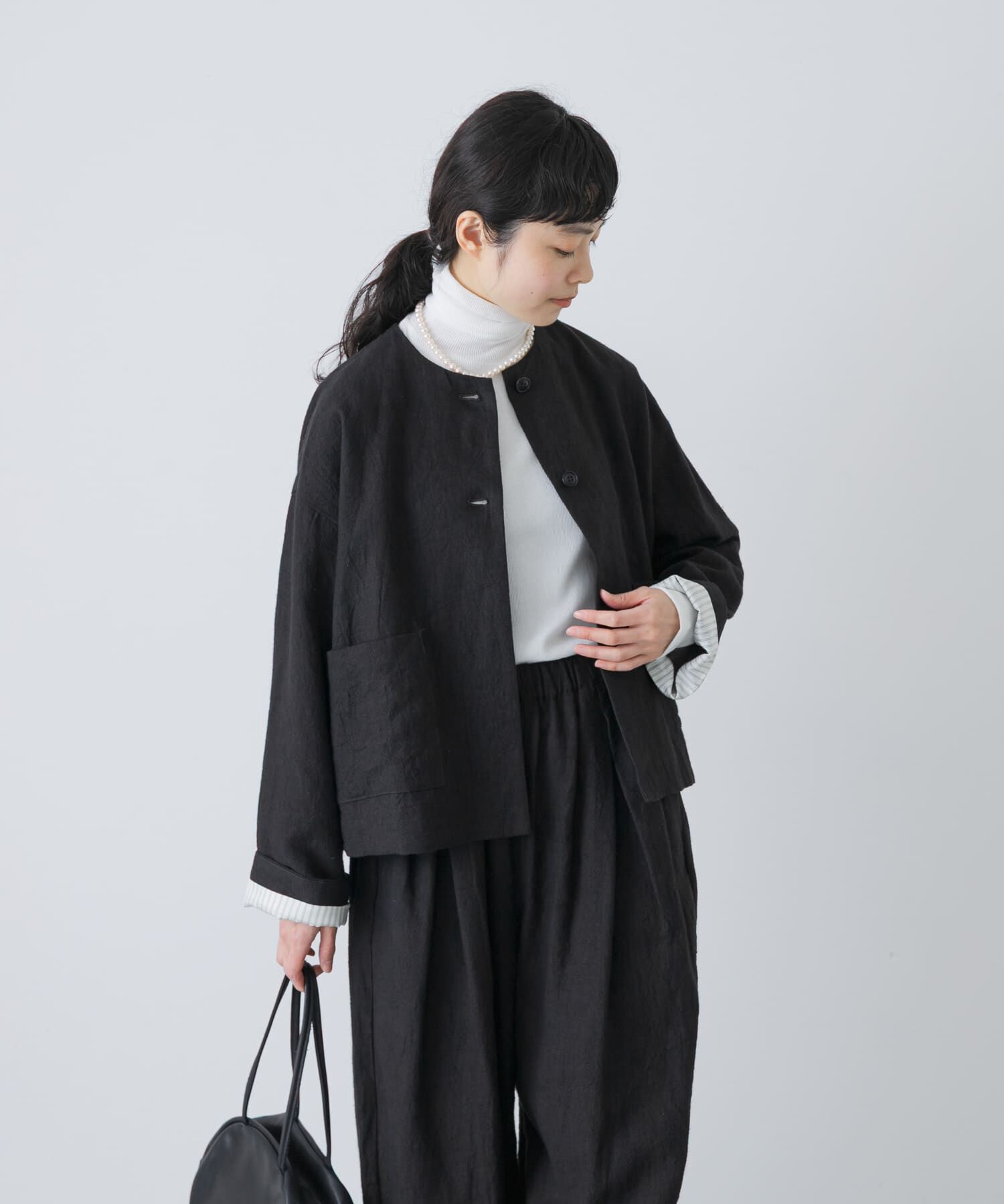 リネンラミーノーカラージャケット（かぐれ）｜ルミネのファッション