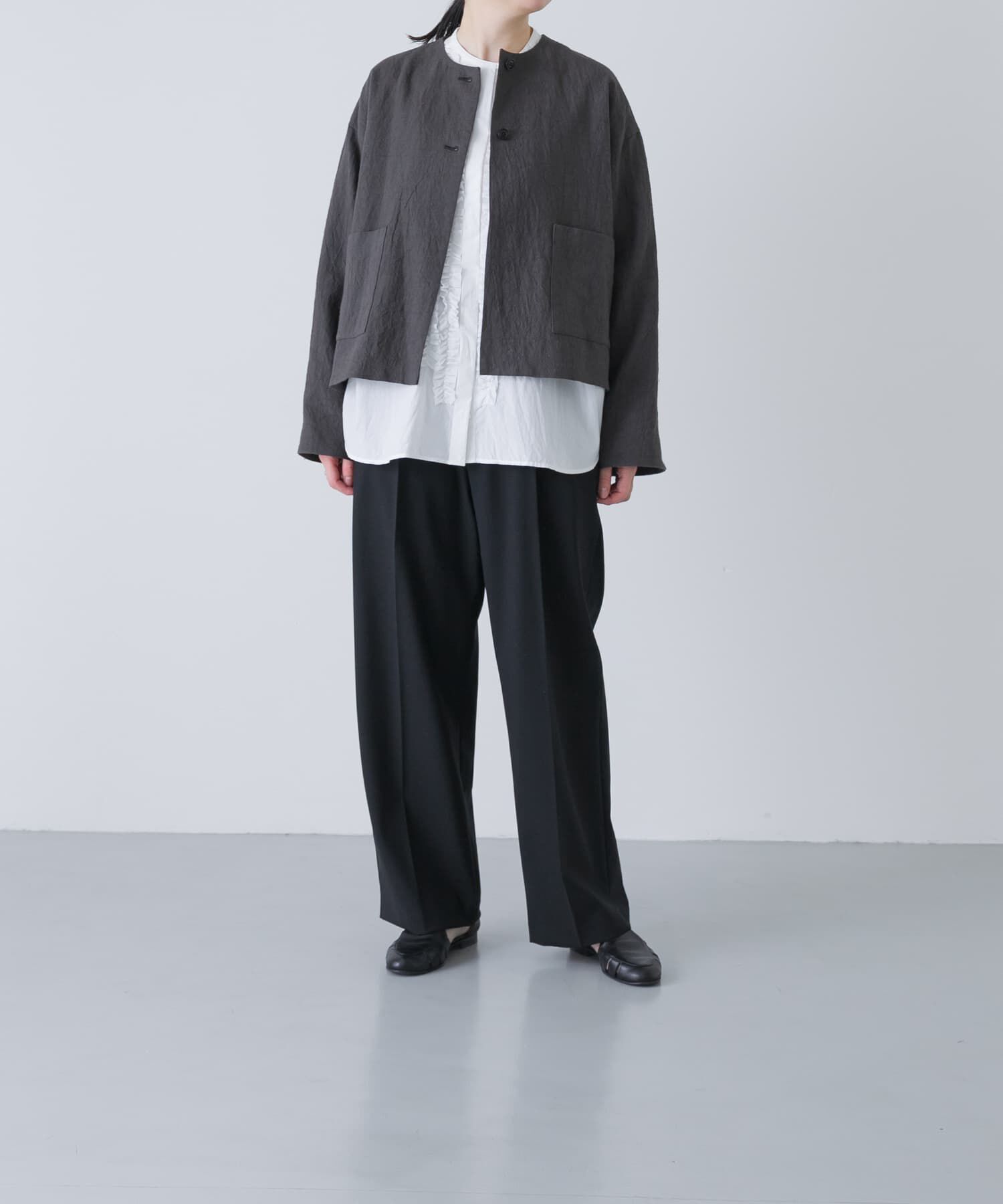 リネンラミーノーカラージャケット（かぐれ）｜ルミネのファッション