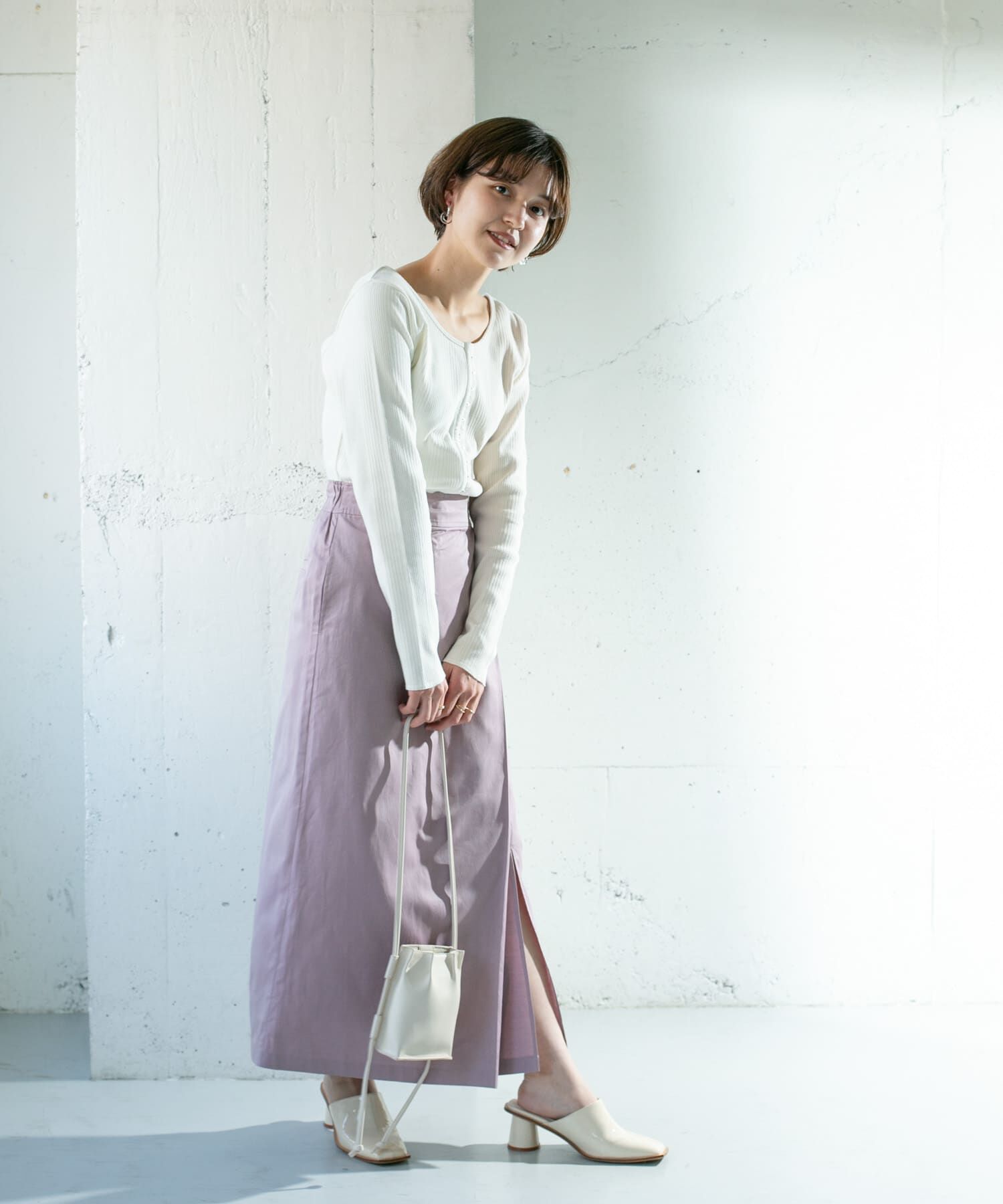  「シャンブレーラップスカート」|スカート|