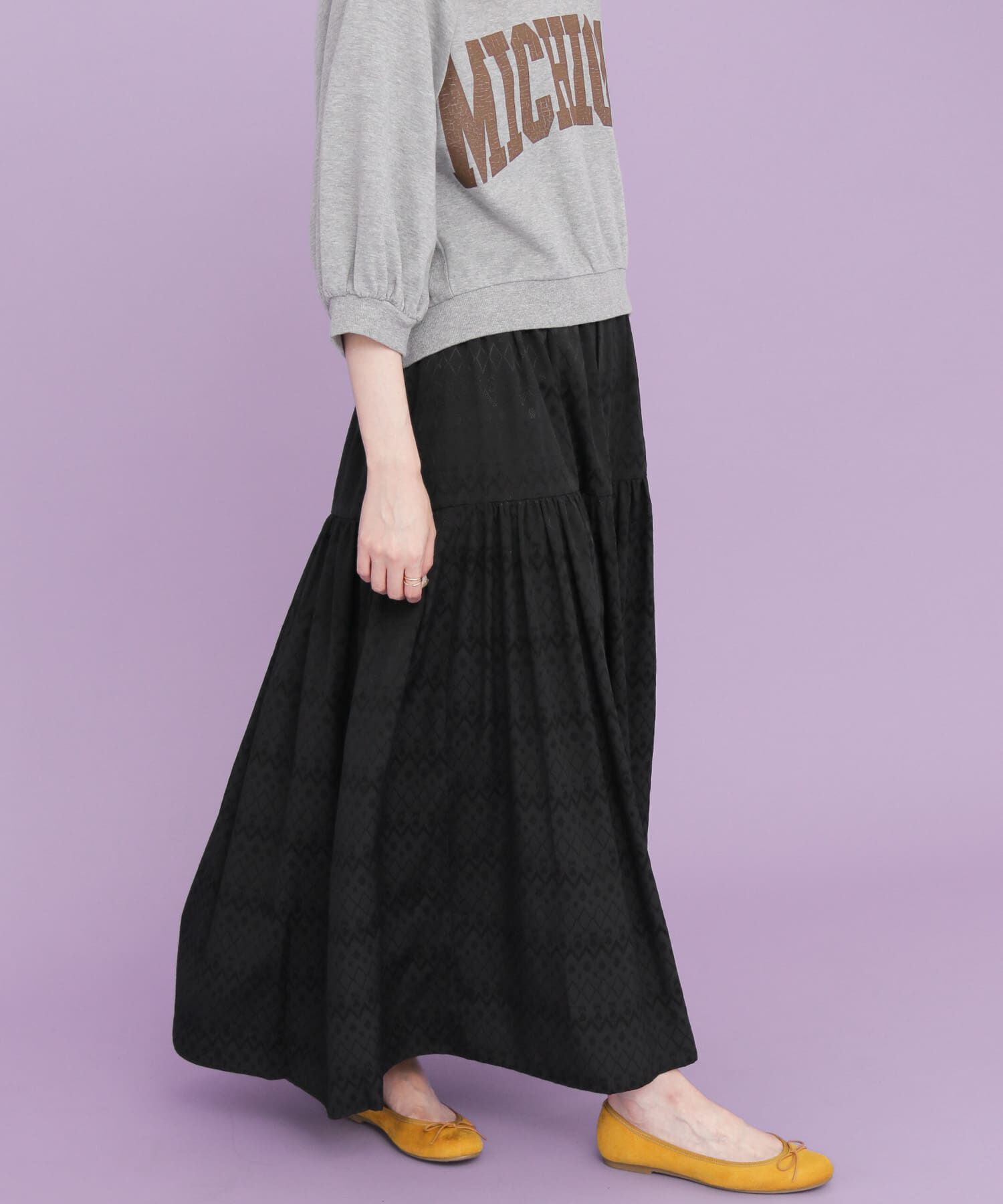  「ジャガードマキシスカート&there4;」|スカート|