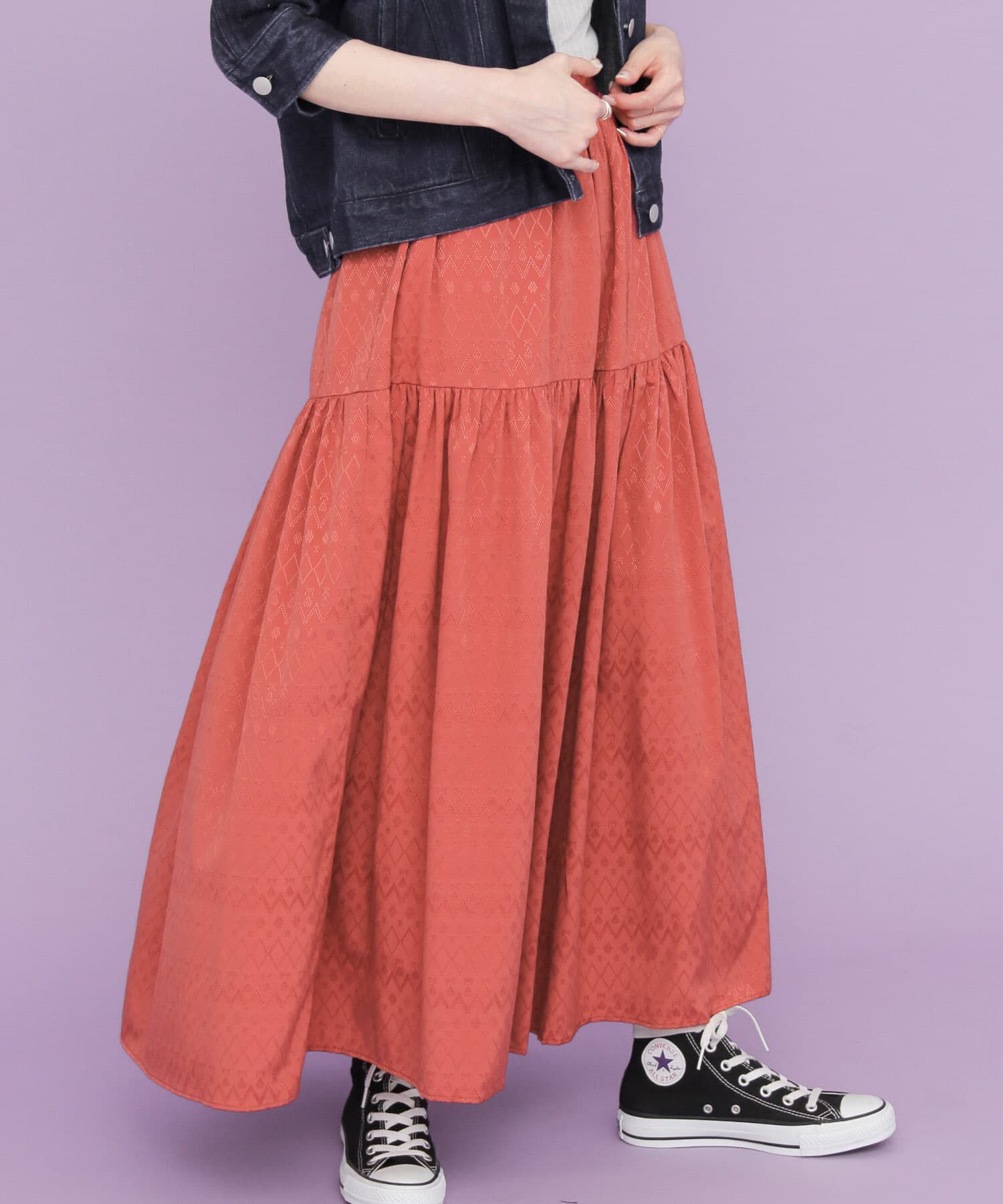  「ジャガードマキシスカート&there4;」|スカート|