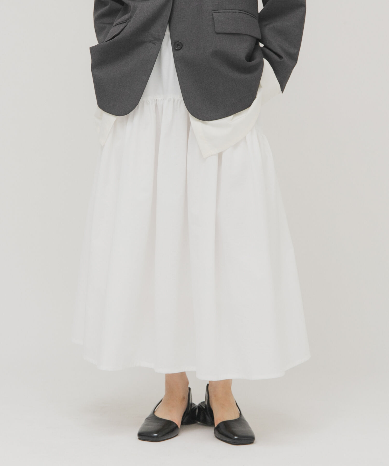  「ボリュームミディスカート」|スカート|オフホワイト