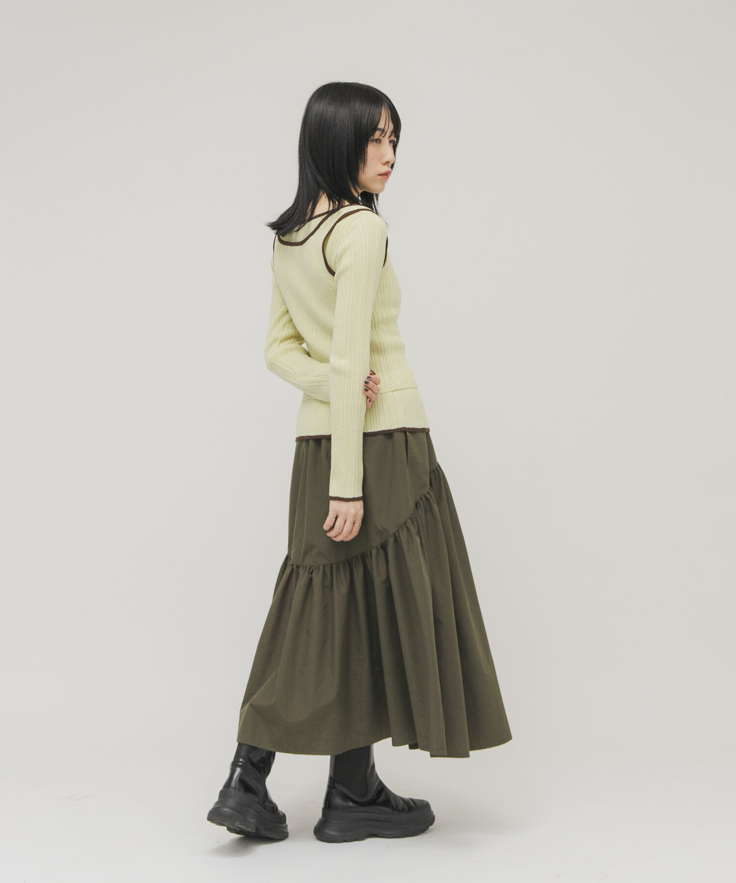  「ボリュームミディスカート」|スカート|