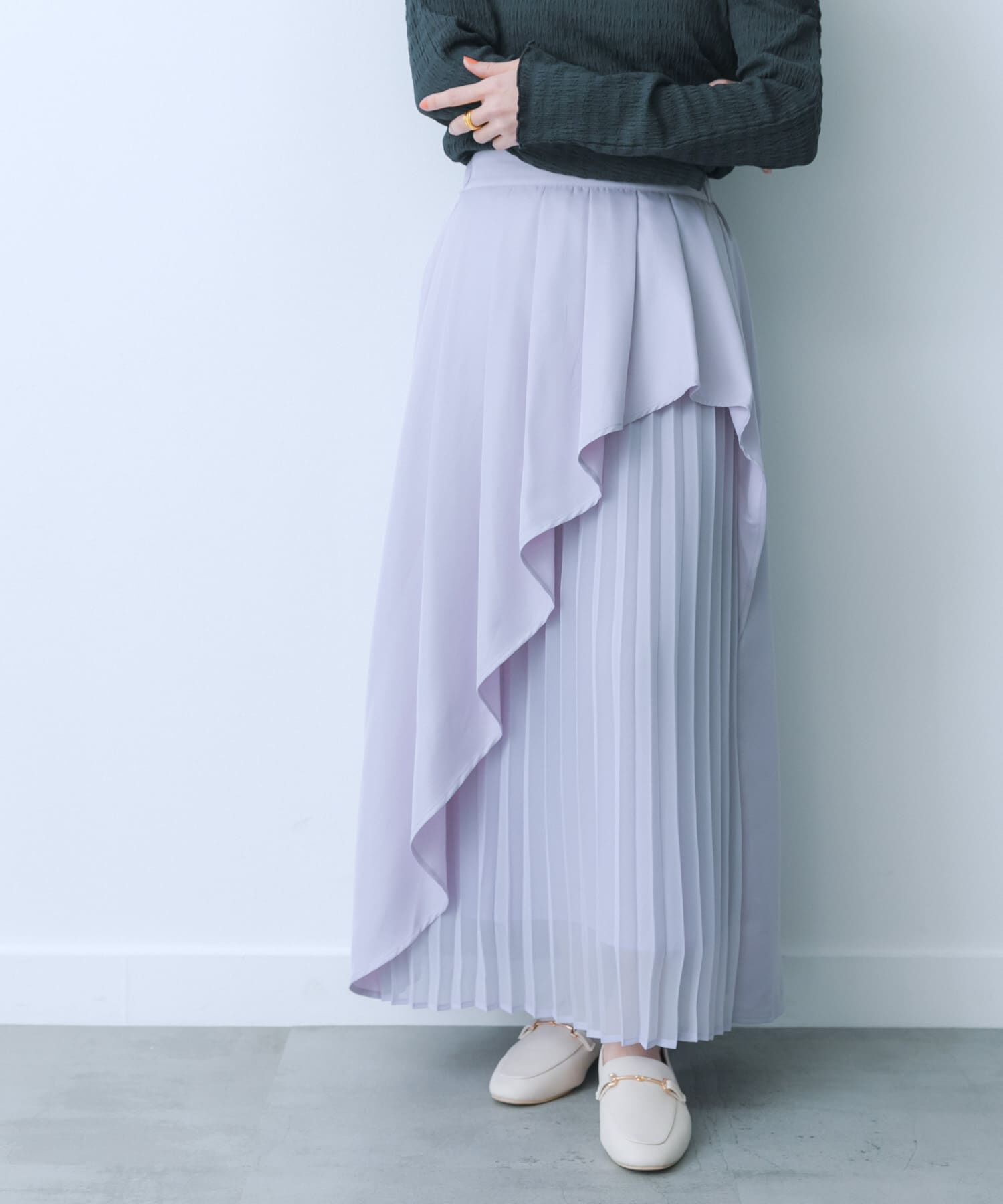 SENSE OF PLACE by URBAN RESEARCH「シアープリーツレイヤードスカート」|スカート|