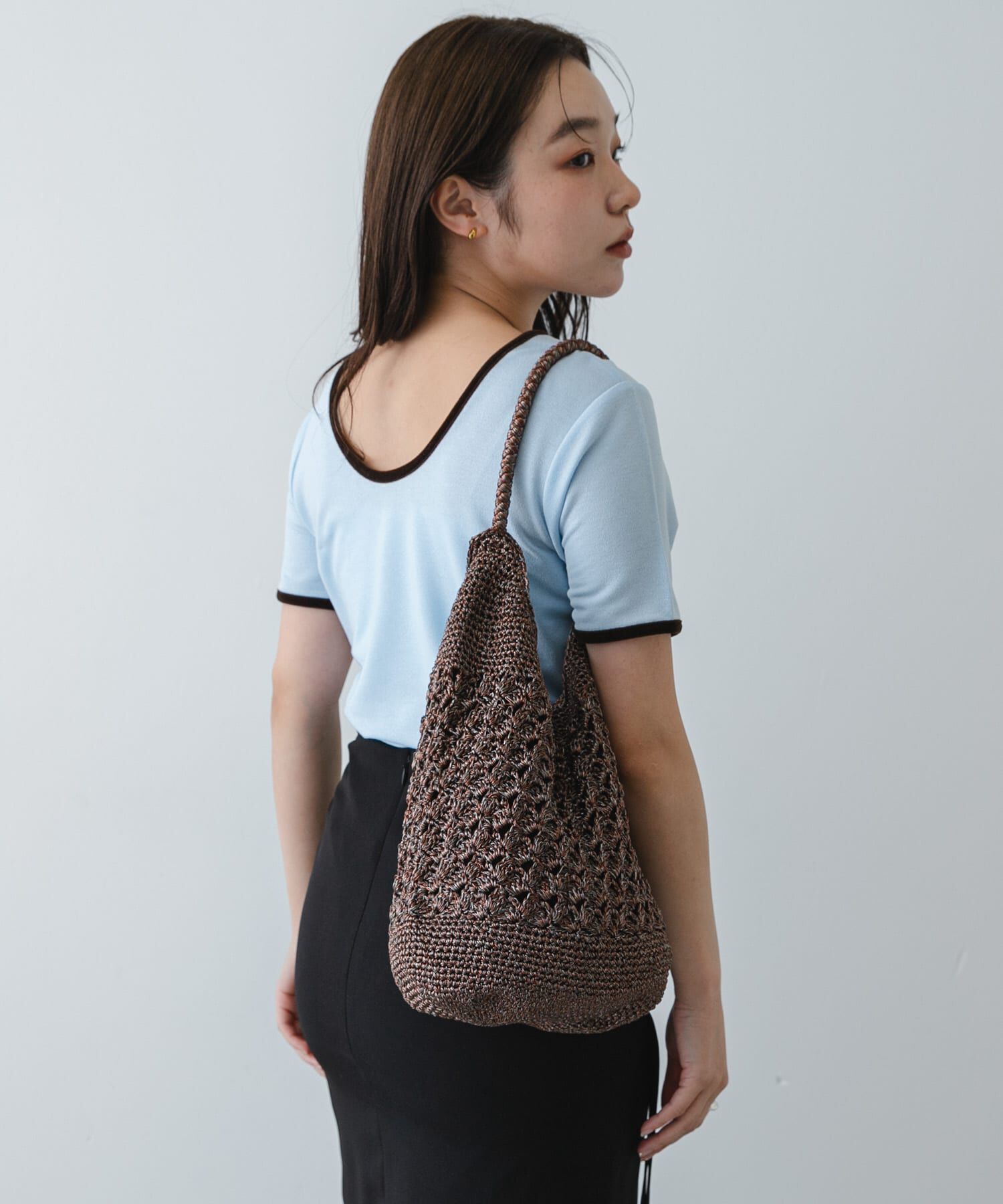 SENSE OF PLACE by URBAN RESEARCH「メタリックヤーンバッグ」|かごバッグ|