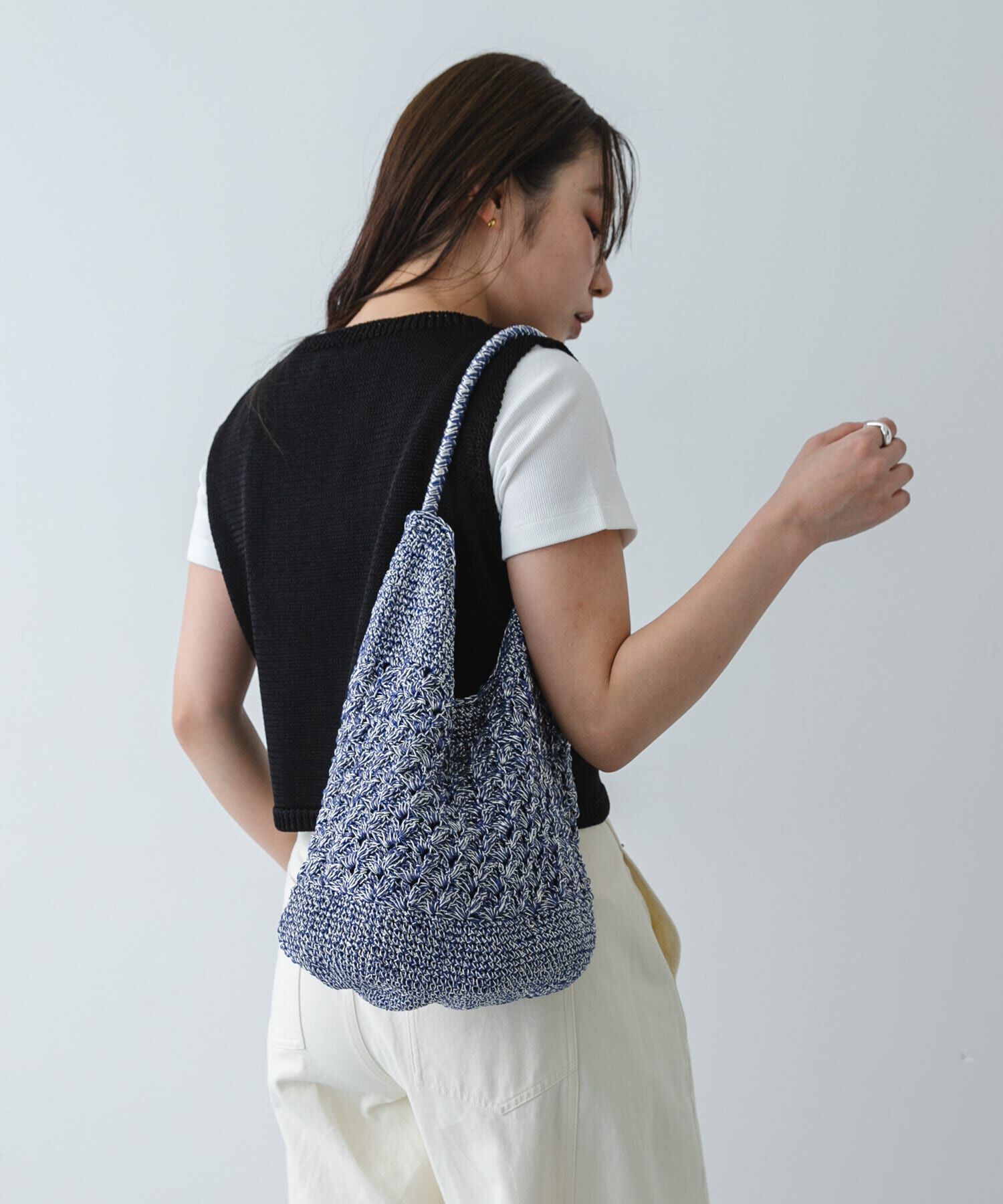 SENSE OF PLACE by URBAN RESEARCH「メタリックヤーンバッグ」|かごバッグ|