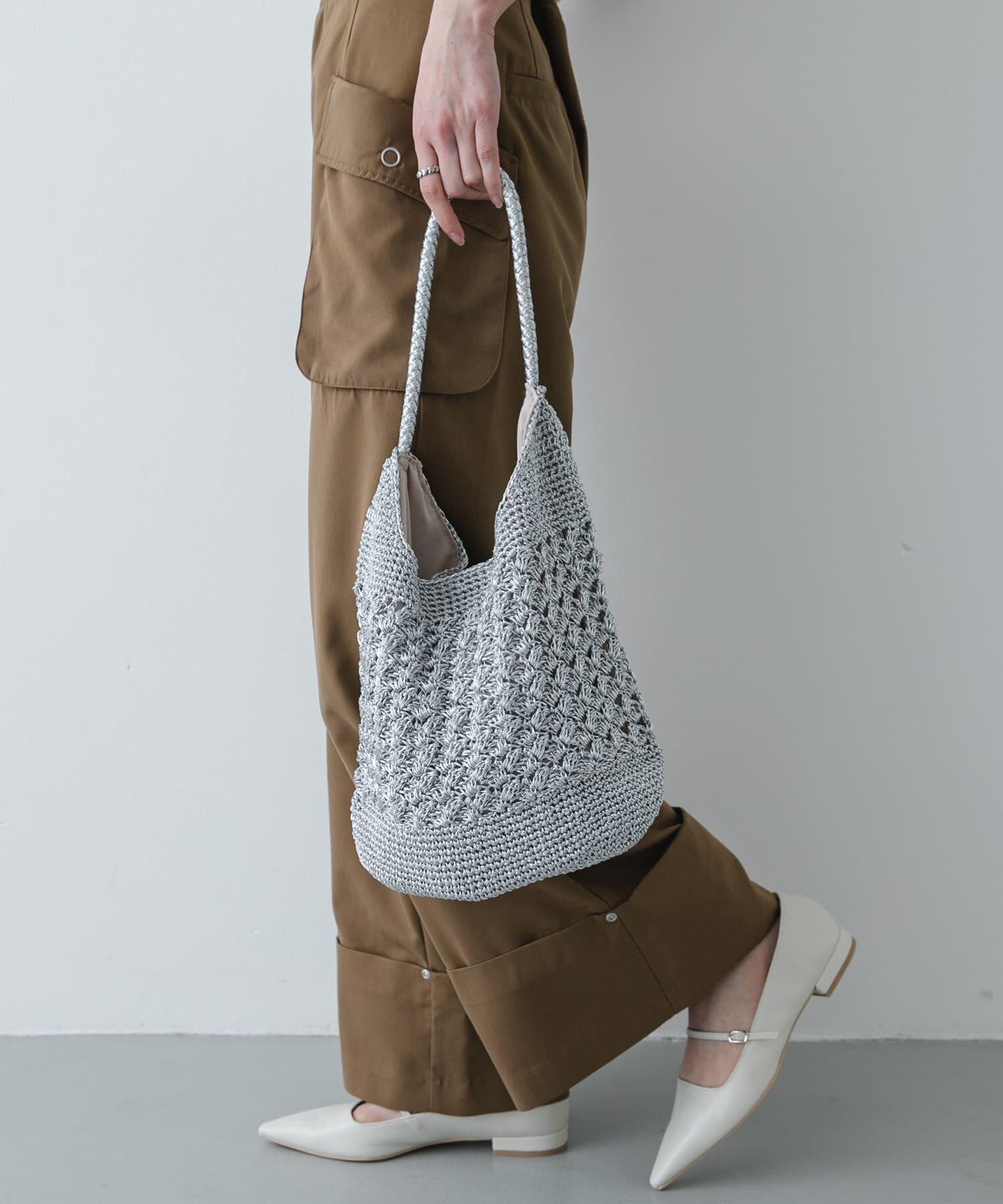 SENSE OF PLACE by URBAN RESEARCH「メタリックヤーンバッグ」|かごバッグ|