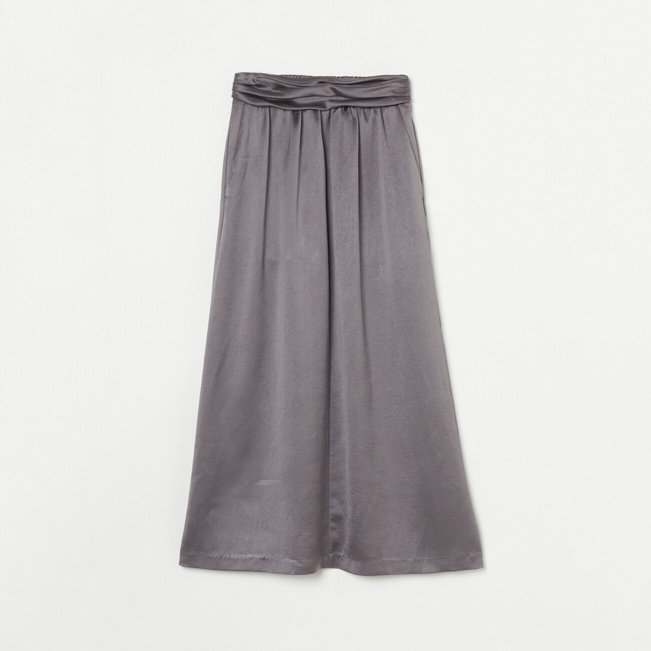HELIOPOLE「HELIOPOLE KALINE SATIN SKIRT SOLID」|スカート|ミディアムグレー