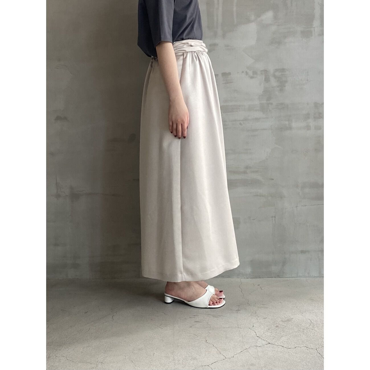 HELIOPOLE「HELIOPOLE KALINE SATIN SKIRT SOLID」|スカート|