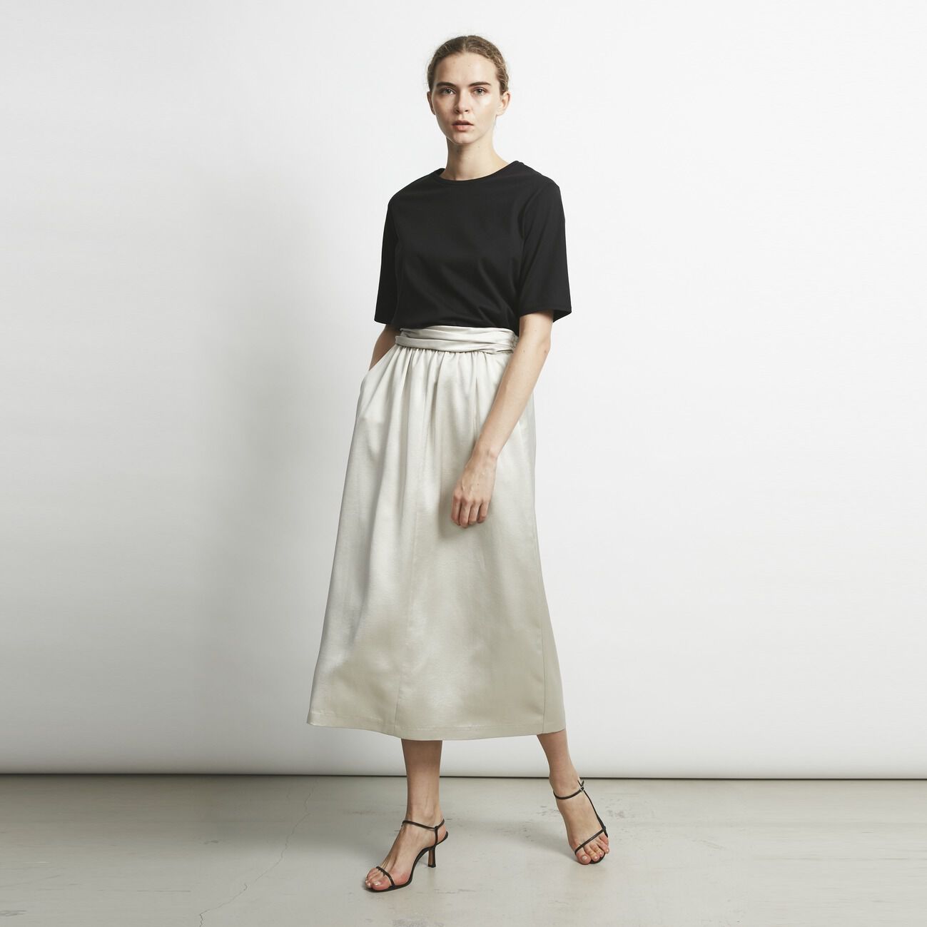 HELIOPOLE「HELIOPOLE KALINE SATIN SKIRT SOLID」|スカート|