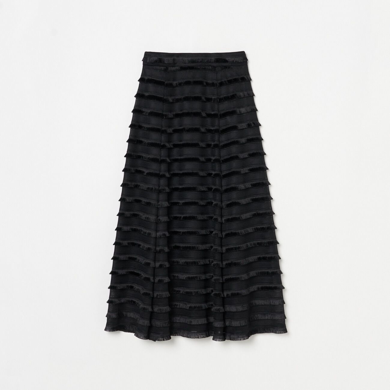 HELIOPOLE「HELIOPOLE FRINGE FLARE SKIRT」|スカート|ブラック