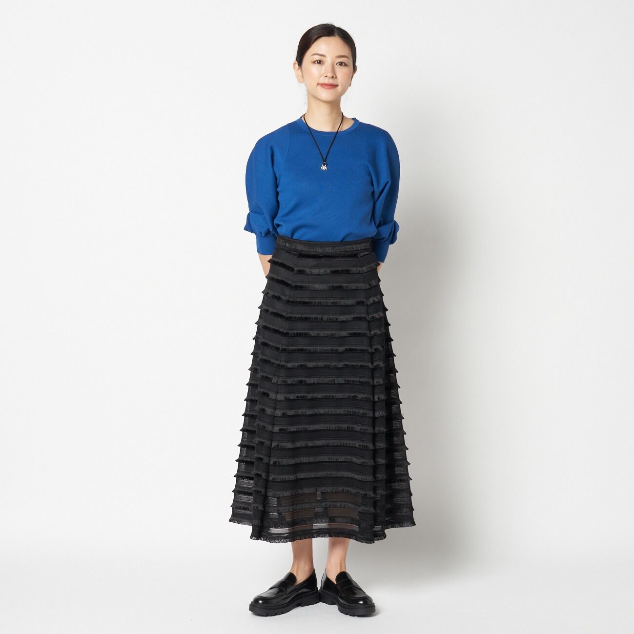 HELIOPOLE「HELIOPOLE FRINGE FLARE SKIRT」|スカート|