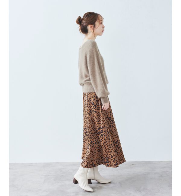 le.coeur blanc「レオパードサテンフレアスカート」|フレア|