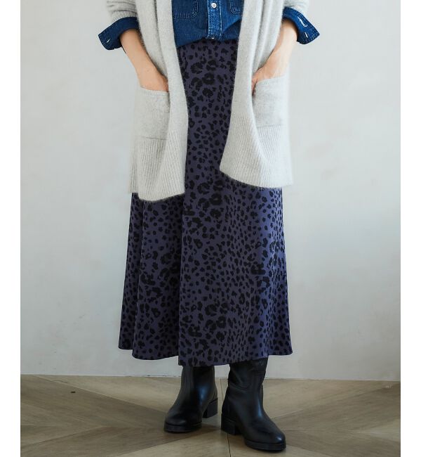 le.coeur blanc「レオパードサテンフレアスカート」|フレア|