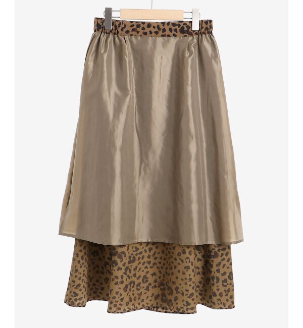 le.coeur blanc「レオパードサテンフレアスカート」|フレア|