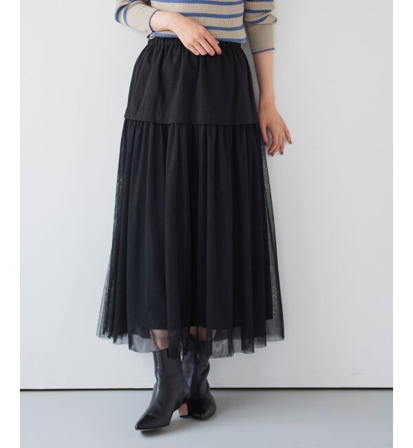 le.coeur blanc「チュールキリカエスカート」|スカート|ブラック