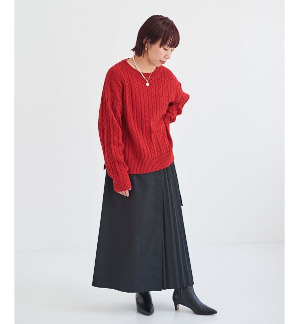 le.coeur blanc「サイドプリーツバックルツキスカート」|スカート|