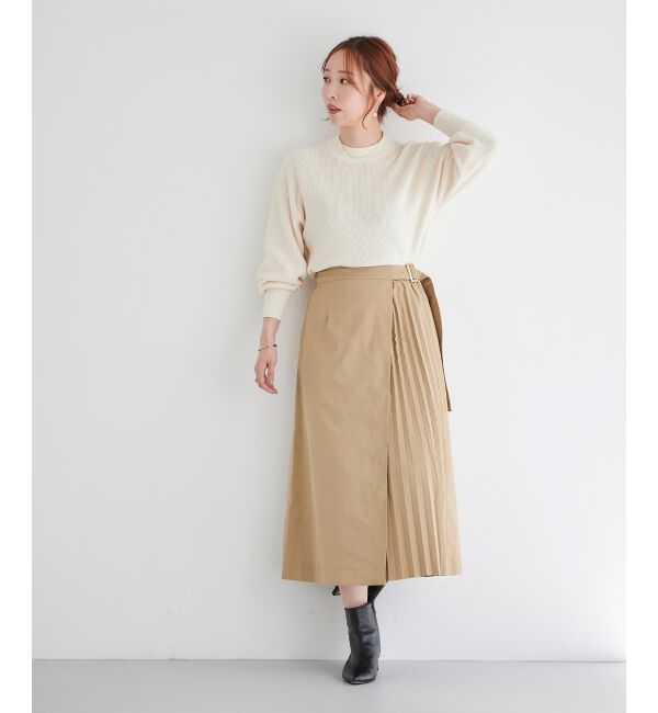 le.coeur blanc「サイドプリーツバックルツキスカート」|スカート|