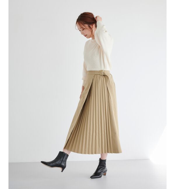 le.coeur blanc「サイドプリーツバックルツキスカート」|スカート|